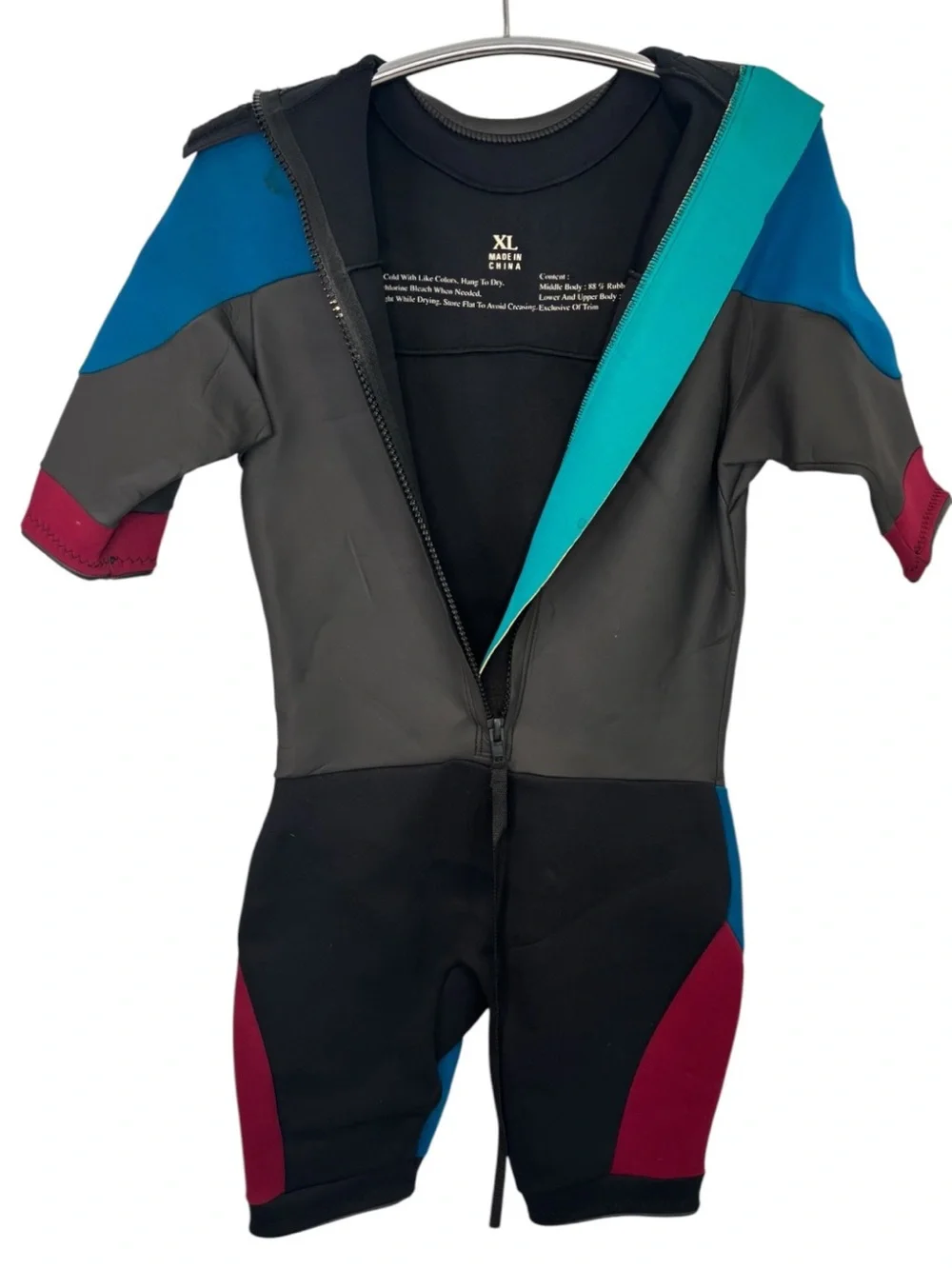 Sun Sports Blue, Black & Burgundy Shorty Wetsuit Size YOUTH TEEN XL